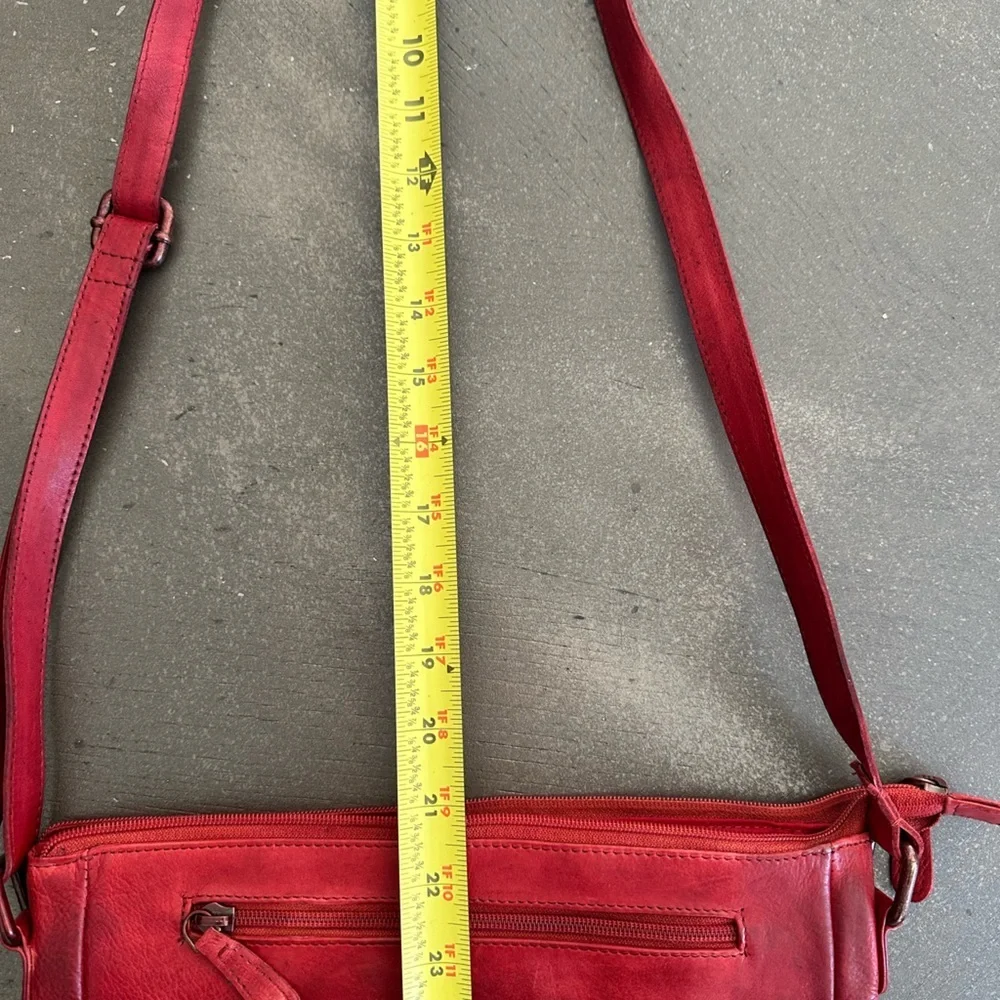 Braided Leather Crossbody Bag Purse Casual Genuine Leather 11” x 11” Red… - Picture 11 of 15